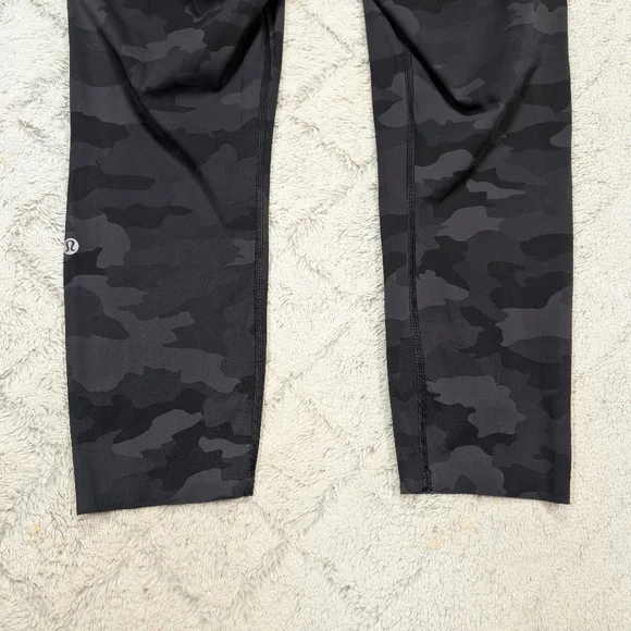 Lululemon Leggings Womens 12 Gray Incognito Camo Fast Free Hi Rise Crop 23” - Picture 10 of 12
